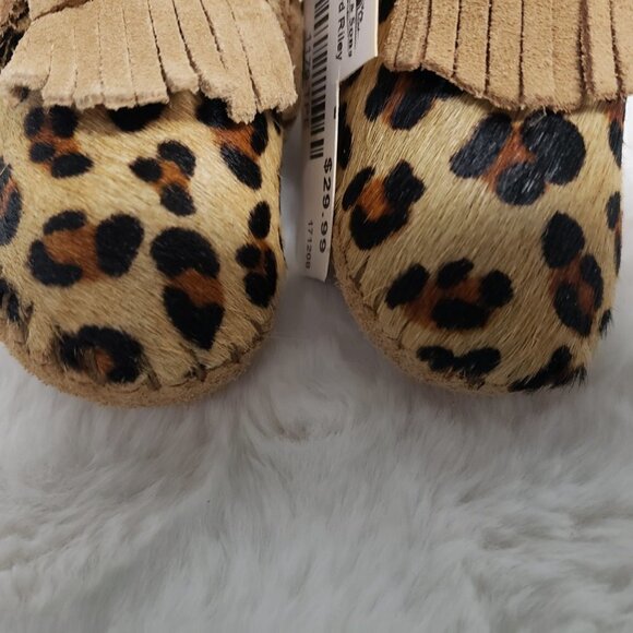 Minnetonka Riley Leopard Hair on Hide Baby Moccasins Size 1 NWT - Picture 9 of 12
